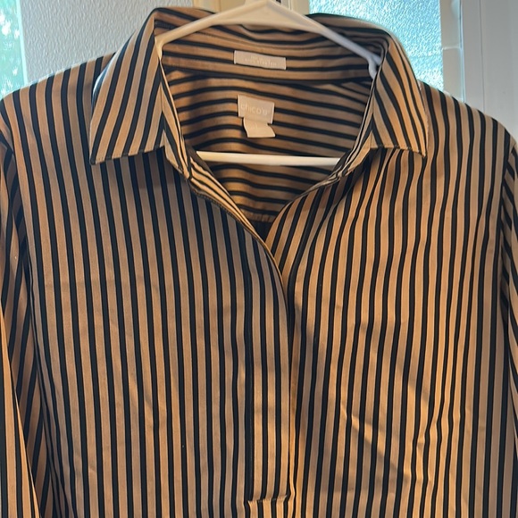 Chicos sz 2 No Iron tunic blouse EUC - Picture 4 of 5